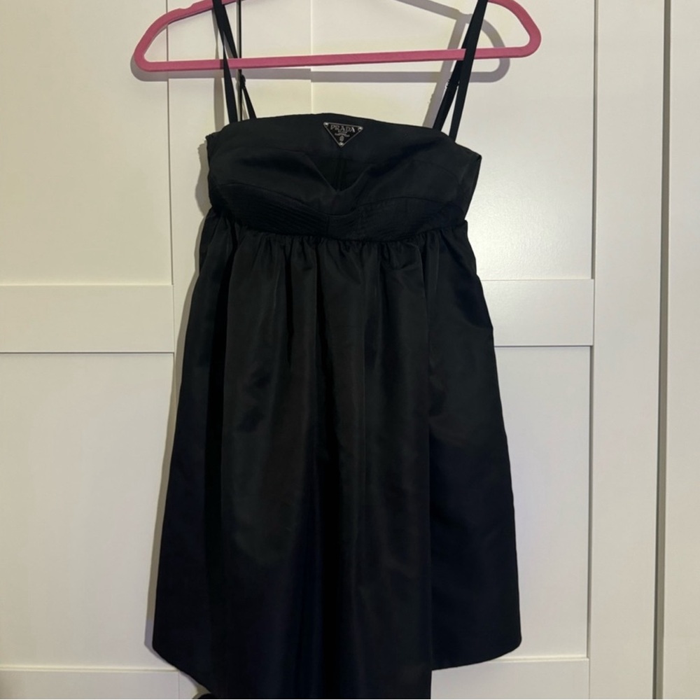 Prada RE NYLON Black Satin Dress 36 size  ALTERED / TAILORED